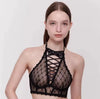 Sweetheart Bow Diamond Pattern Halter Top Slimming Thin Underwear Lingerie Set