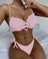 Trendy Polyester Lace See-Through Plush Lingerie Set