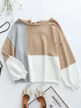 Color Block Pattern Knit Sweater