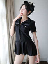 Words Print Ruffle Cop Costume Halloween