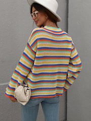 LALLIE KNIT TOP - YELLOW STRIPE PRINT