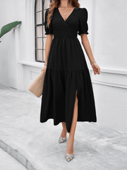 Meadow Smock Midi Dress - Black