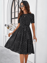 Margaret Polka Dot Midi Dress - Black