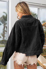 Twinkle Daisy Corduroy Jacket - Black