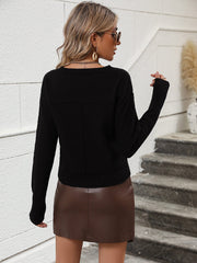Reenia Pullover Knit Sweater - Black
