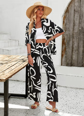 Kaia Tropical Matching Set - Black