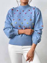 Celestial Multi Popcorn Applique Sweater - Blue