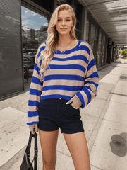 Saturday Morning Striped Crop Sweater