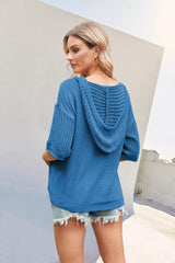 Farah Hoodie Knit Pullover- Blue