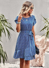 EMILIANA FLORAL DOLL MINI DRESS - BLUE
