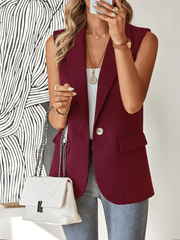 Radford Blazer Vest - Burgundy
