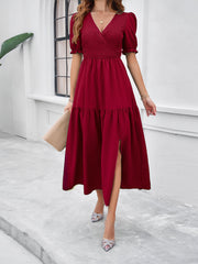 Meadow Smock Midi Dress - Burgundy