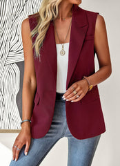 Radford Blazer Vest - Burgundy