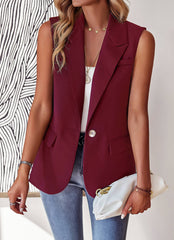 Radford Blazer Vest - Burgundy