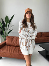 Cream Smiley Polar Bear Knit Sweater Dress