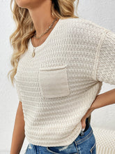 Lettie Short Sleeve Sweater Top - Cream