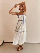 Nevissa Contrast Trim Babydoll Dress - Cream