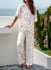 Beach Vacation Matching Set - Cream