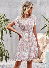 EMILIANA FLORAL DOLL MINI DRESS - CREAM