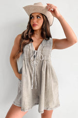 Texas Babydoll Denim Mini Dress - Gray