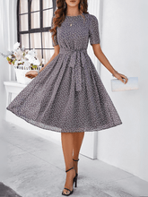 Margaret Polka Dot Midi Dress - Grey