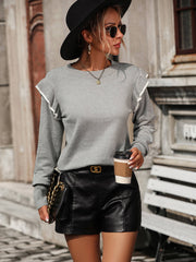 Nonnie Knit Pullover Sweater - Grey