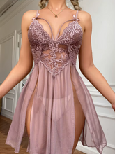 Pure Desire Mesh Perspective Out Open Back Side Elegant Nightdress