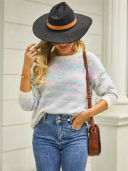 Jennie Marled Knit Sweater - Mint Blue