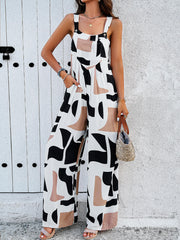 Funky Female Printed Wide Leg Jumpsuit - Multi