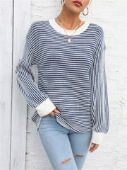 Daydreamer Striped Knit Sweater - Navy