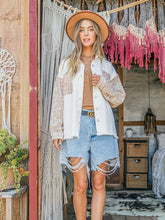 Alvina Cotton Linen Mix Oversized Denim Shacket - Cream