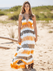 Beach Paradise Tie-Dye Maxi Dress - Orange