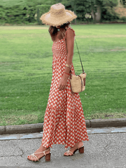 Rylee Strappy Printed Maxi Dress - Orange