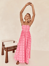 Emilie Border Print Maxi Dress - Pink