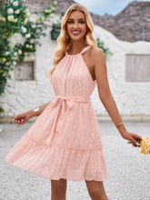 Priscilla Halter Babydoll Mini Dress - Pink