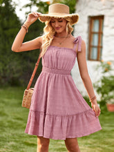 Barbados Shoulder Tie Mini Dress - Pink