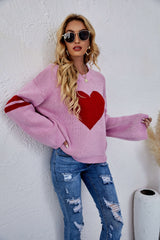 Heart To Heart Pullover Knit Sweater