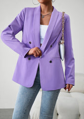 Uptown Girl Pocketed Blazer - Purple