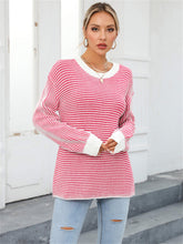 Daydreamer Striped Knit Sweater - Red