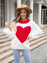 Zandra Heart Knit Sweater - Red