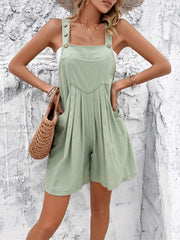 Melinda Relaxed Cotton Romper - Sage
