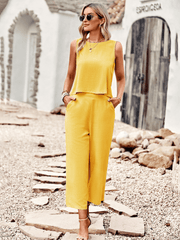 True To You Linen Sets - Yellow
