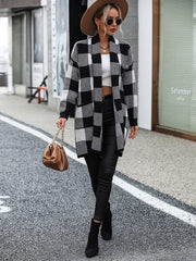 Checkmate Pocketed Knit Cardigan - Black