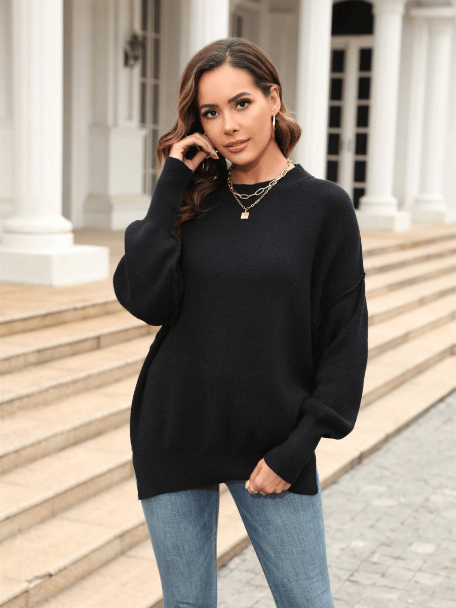 Stanton Crewneck Knit Sweater - Black