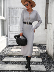 Massey Knit Midi Sweater Dress - Grey