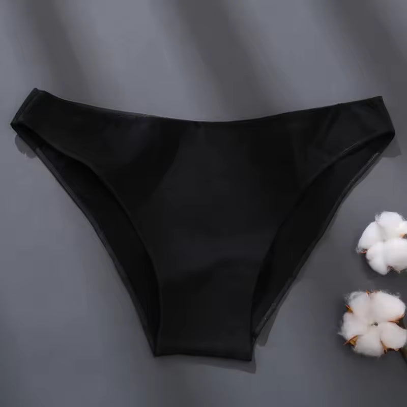 Casual Breathable Intimates Lingerie Solid Low Waist Briefs Lace Cotton Panties