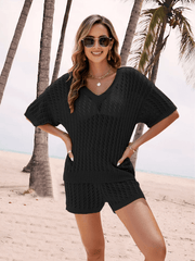 Sailor Knit Crochet Matching Set - Black