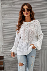 Amsterdam Perforated Knit Sweater - White