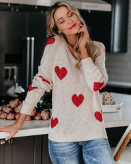 My Floral Heart Oversized Knit Sweater