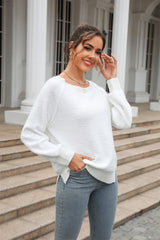 Sweet Moment Knit Pullover Sweater - White